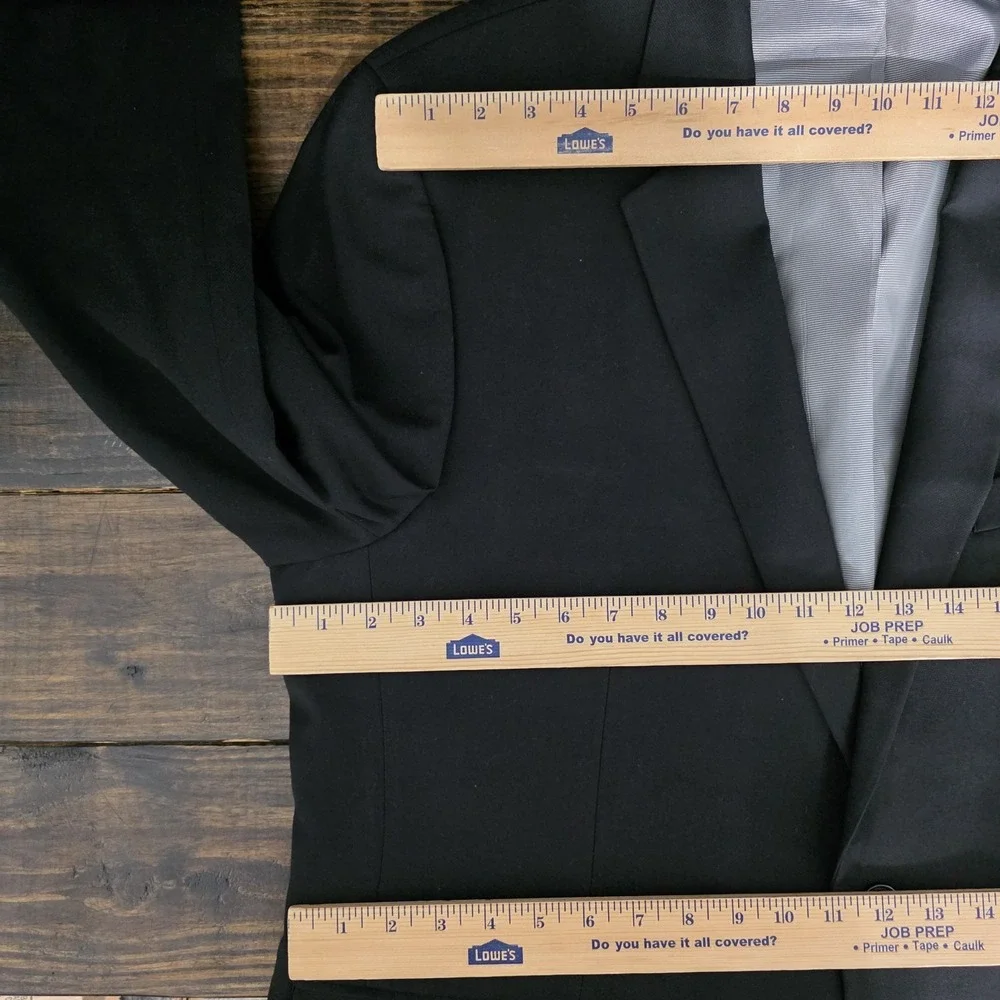 Croft & Barrow Men's Sport Coat Blazer‎ Two Button Black Poly Blend 48R Classic